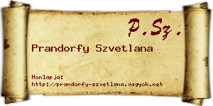 Prandorfy Szvetlana névjegykártya